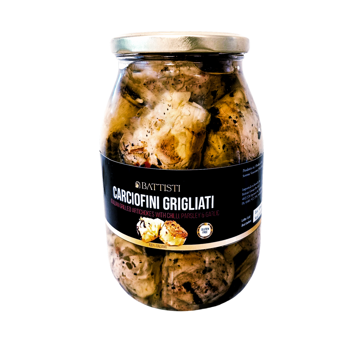 Italian Premium Grilled Whole Artichokes In Sunflower Oil 1000g Battisti 6702